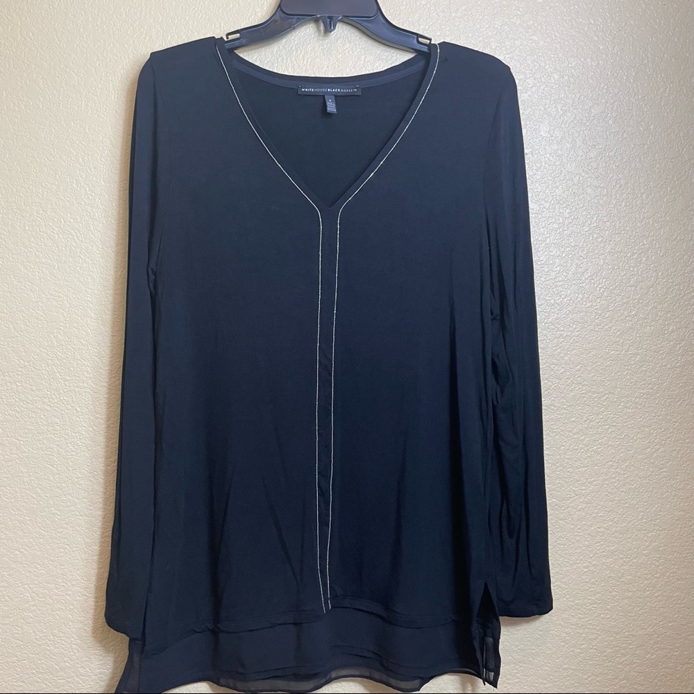White House Black Market soft long sleeve (black) blouse